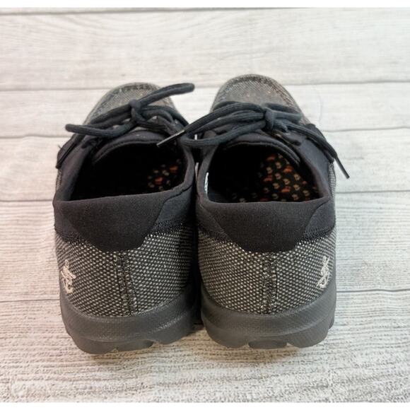 SKECHERS Women’s On the Go Canvas Boat Shoes Black Gold Shimmer Size 10 - Picture 3 of 10